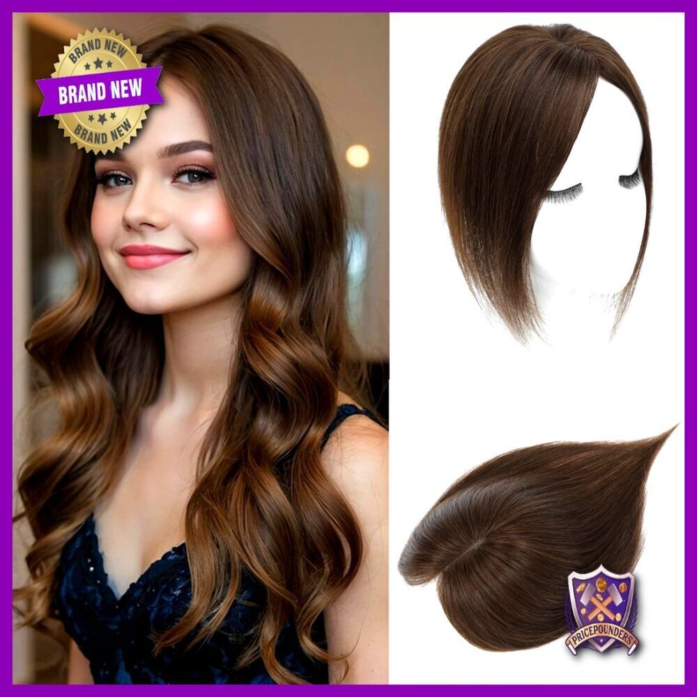 Real Human Hair Topper Swiss Base Hairpiece for Thinning Hair Elegant